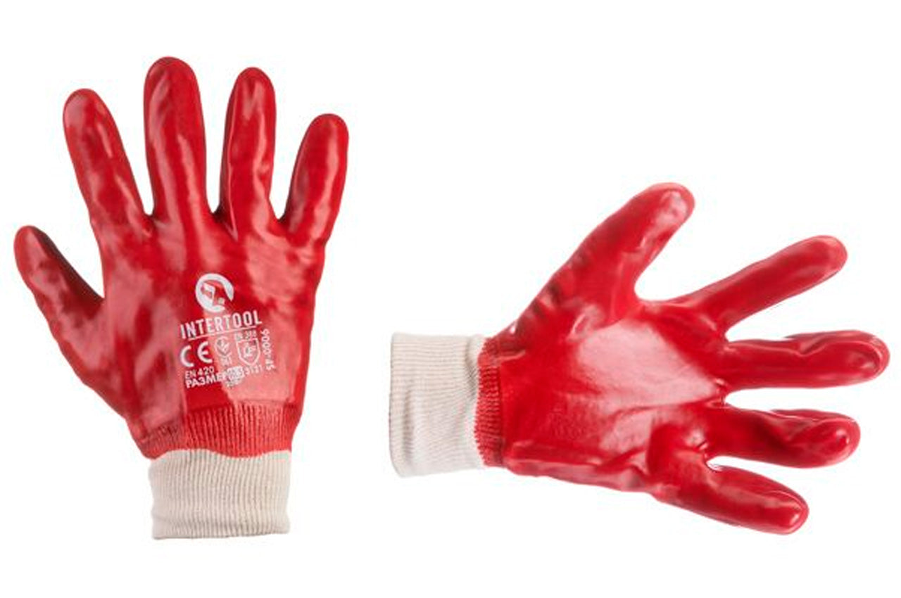 Перчатки Intertool - маслостойкая 26 см х 10,5" (красная)