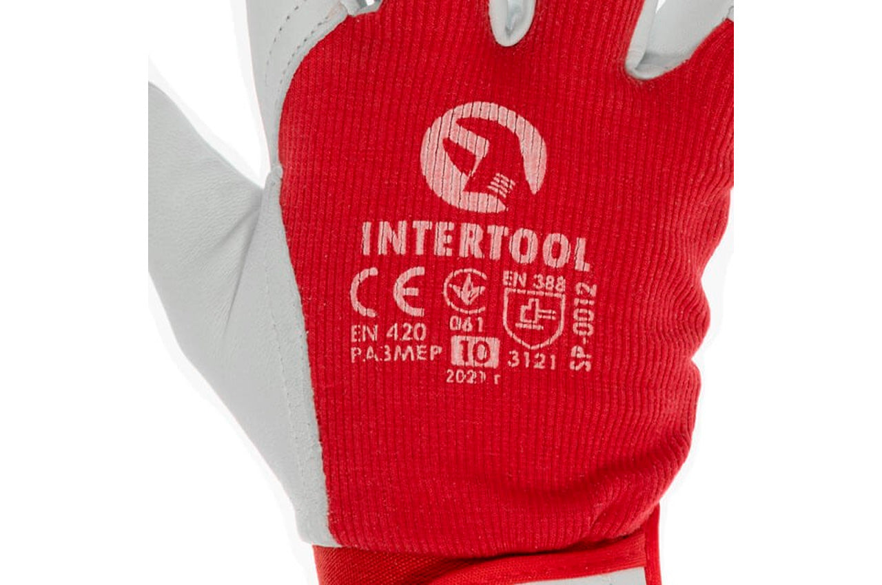 Перчатки Intertool - кожаные комбинированные 10"
