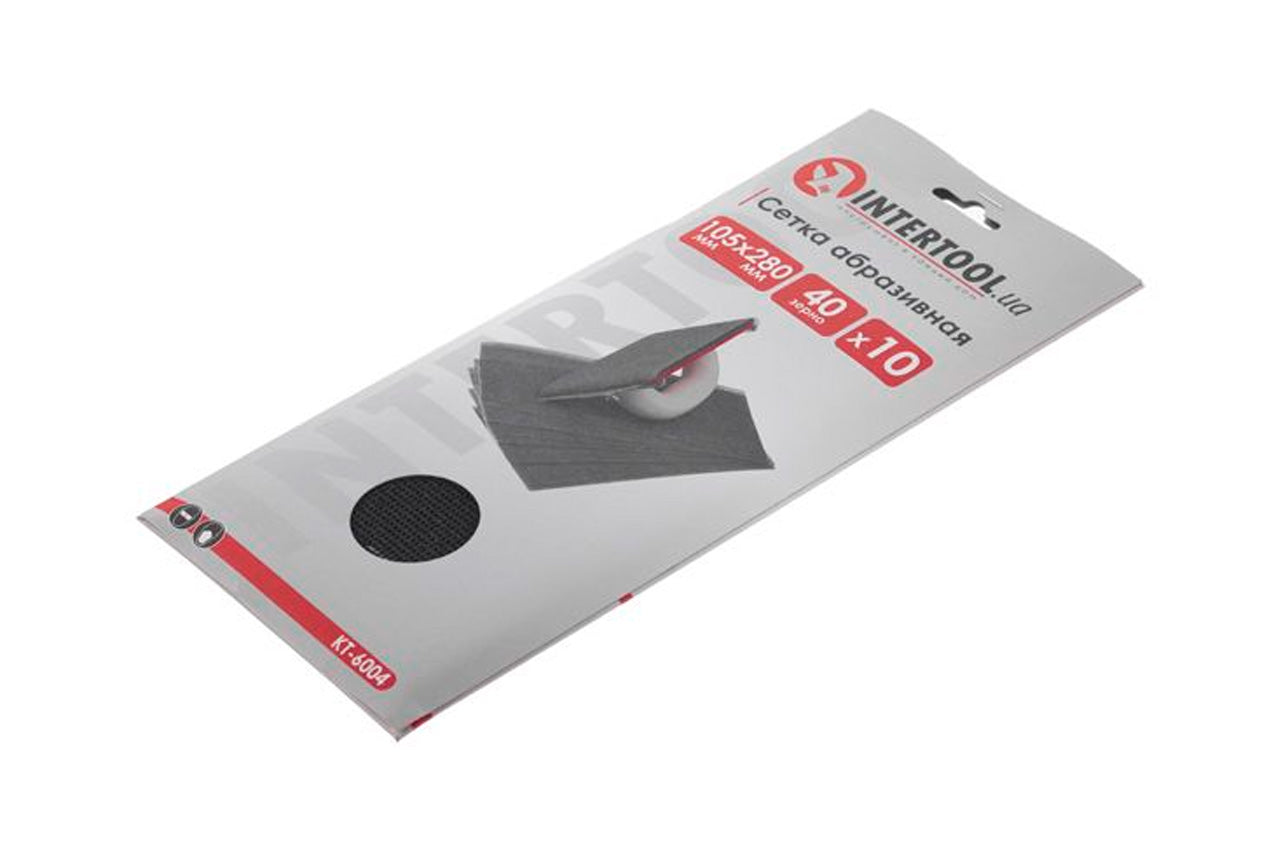 Сетка абразивная Intertool - 105 х 280 мм Р40 (в комплекте 10 шт.)