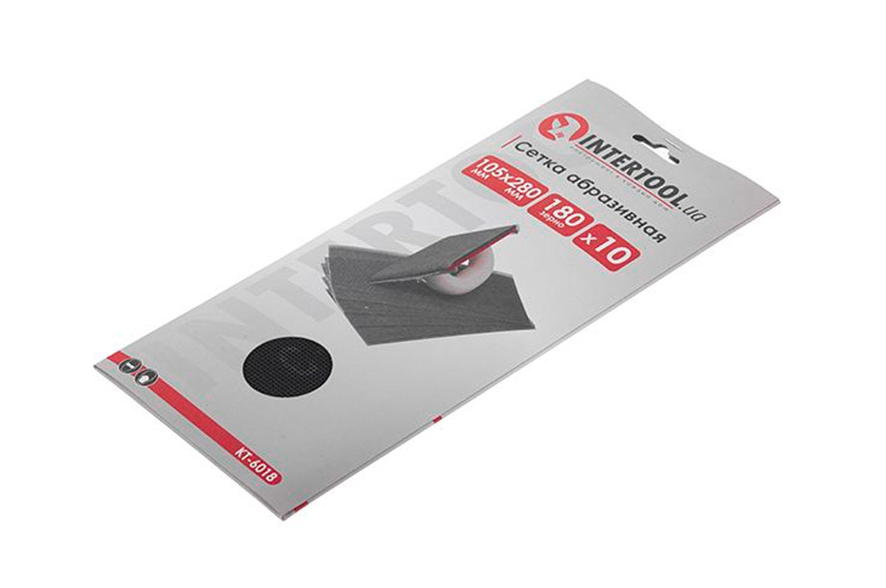 Сетка абразивная Intertool - 105 х 280 мм Р180 (в комплекте 10 шт.)