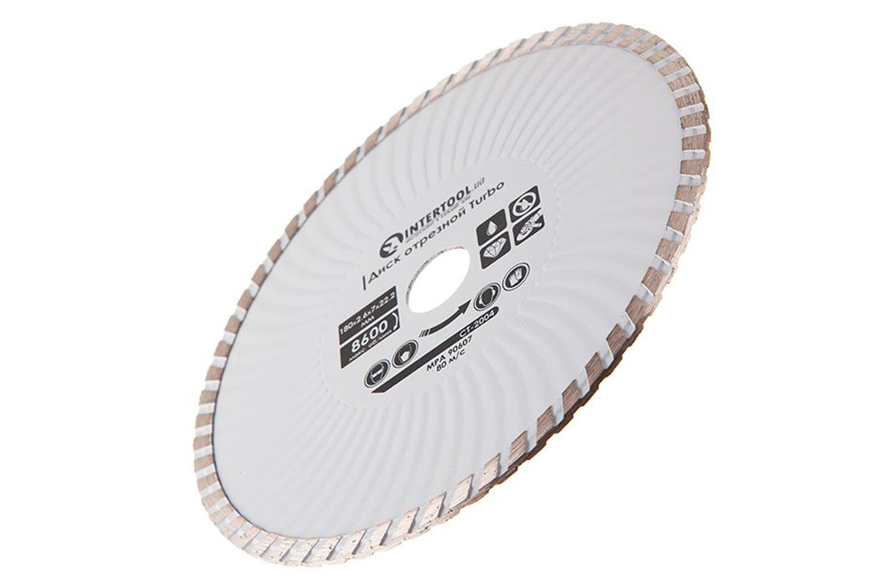 Диск алмазный Intertool - 180 мм турбоволна