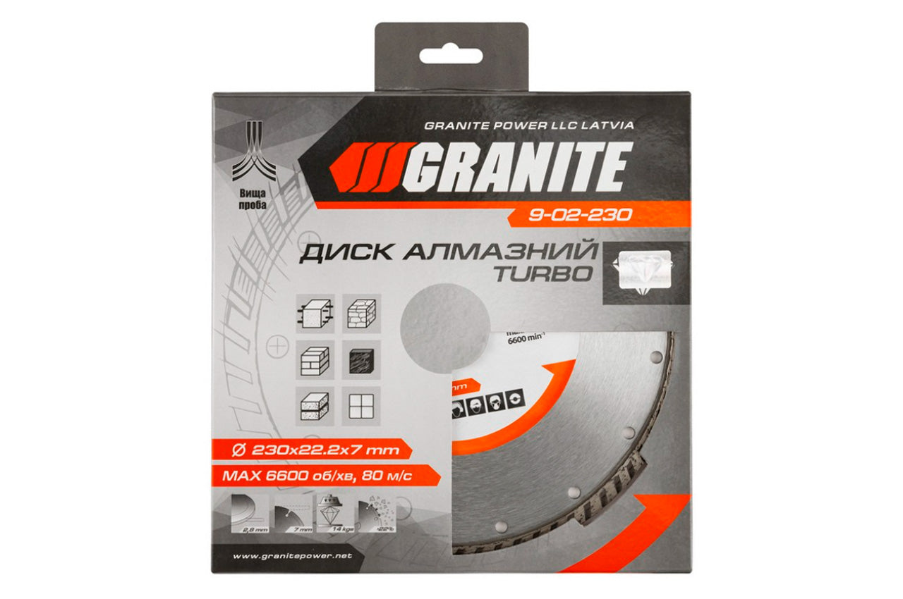 Диск алмазный Granite - 230 мм турбо