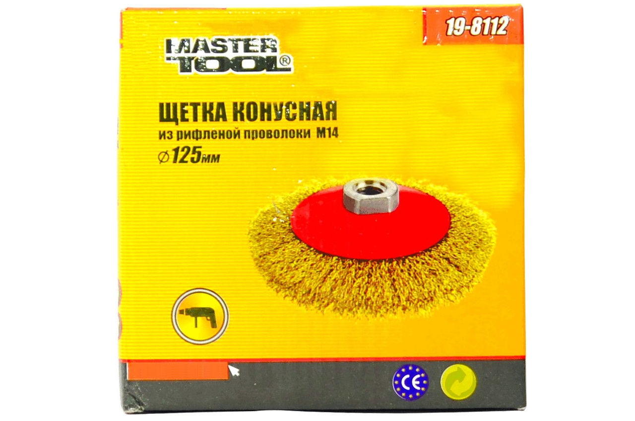 Щетка конусная Mastertool - 125 мм рифленая