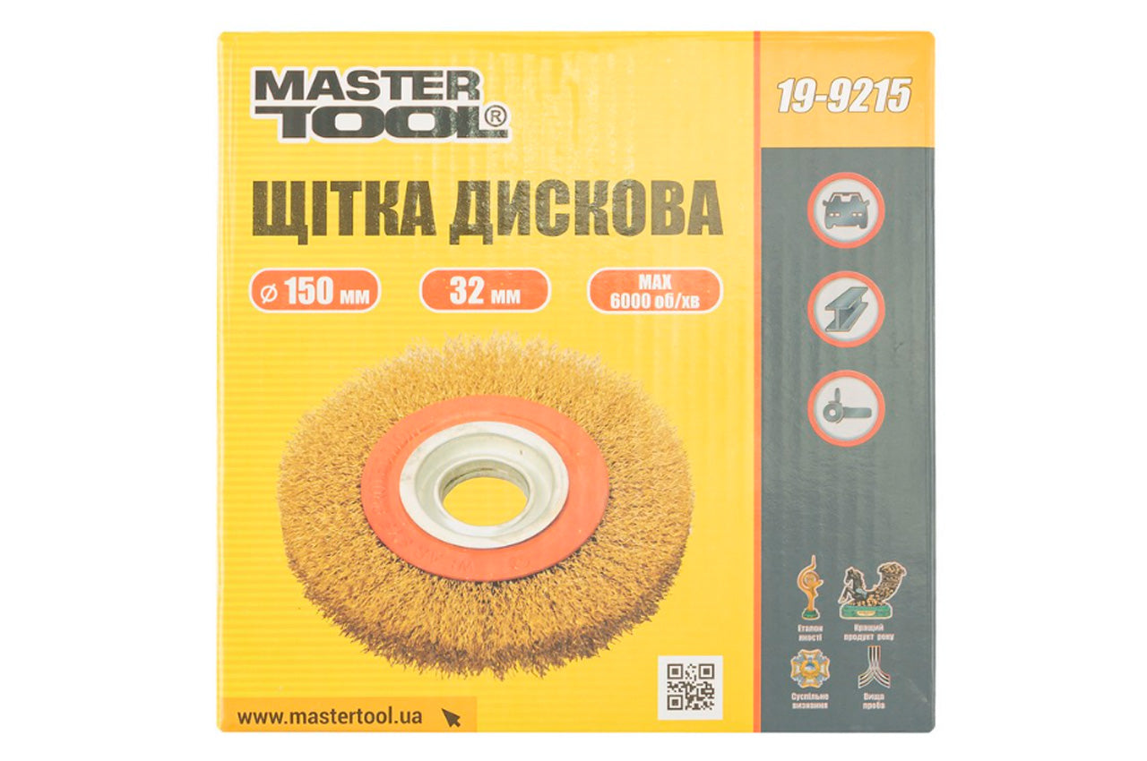Щетка дисковая Mastertool - 150 мм рифленая