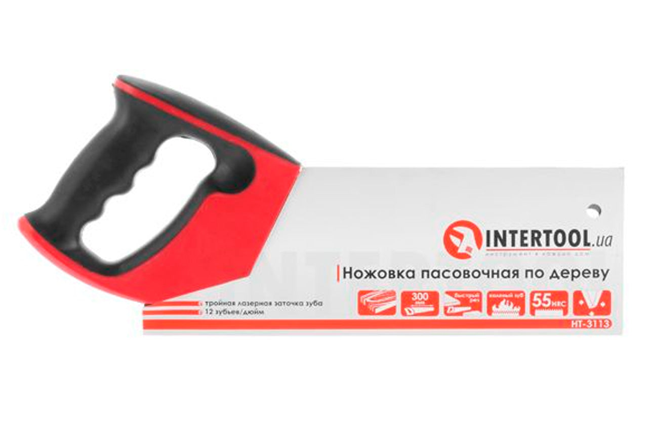 Ножовка по дереву пасовочная Intertool - 300 мм 12T х 1"
