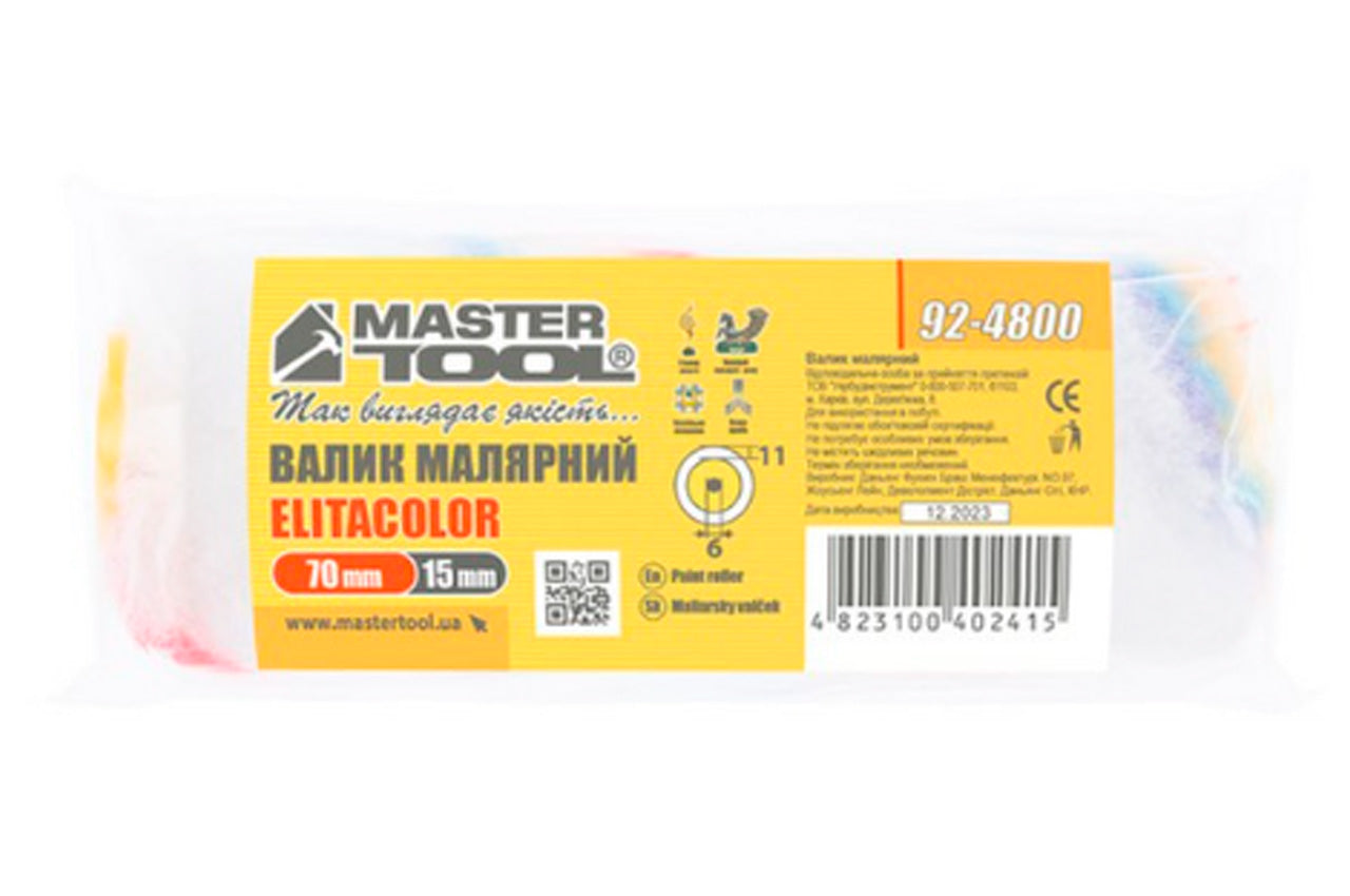 Валик элитаколор Mastertool - 6 х 15 х 70 мм