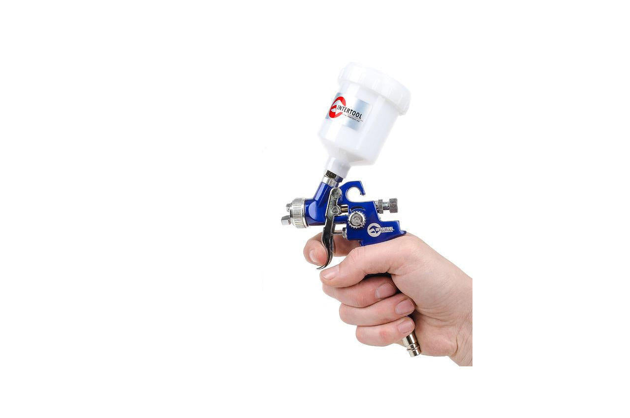 Пневмопистолет лакокрасочный HVLP Intertool - верхний бак 125 мл x 0,8 мм