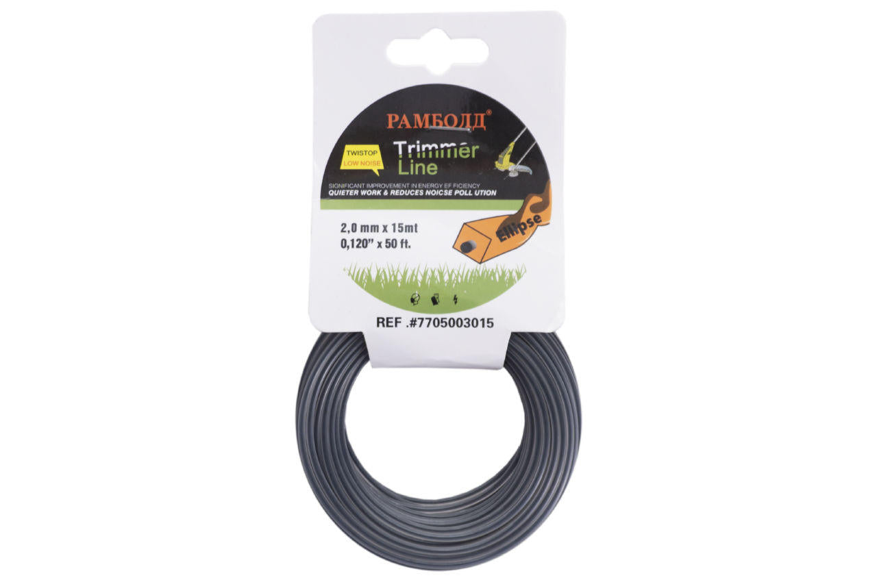 Леска для триммера Рамболд - 2,0 мм х 15 м "круглая" армированная