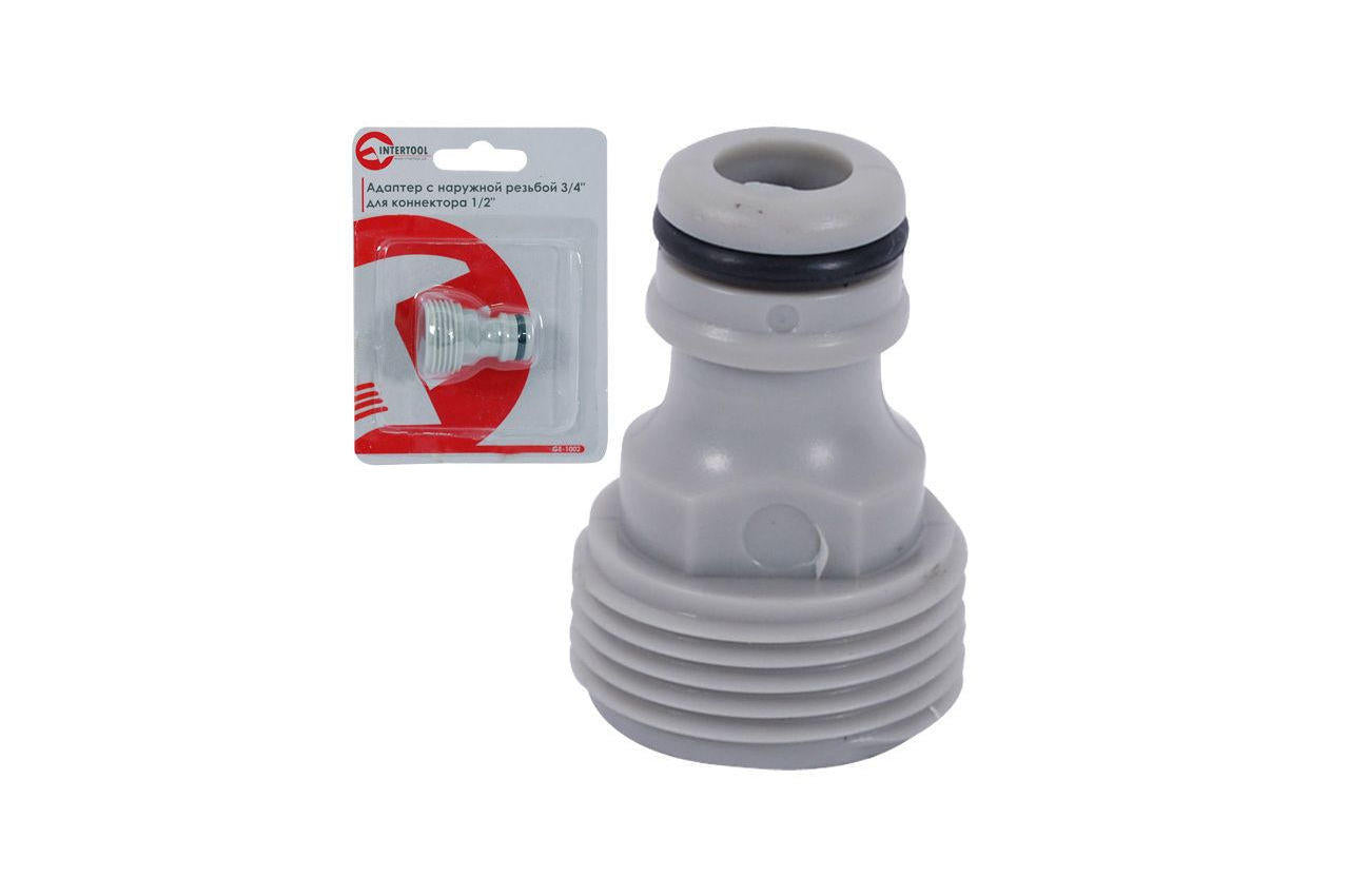 Адаптер Intertool - с наружной резьбой 3/4'' для конектора 1/2''