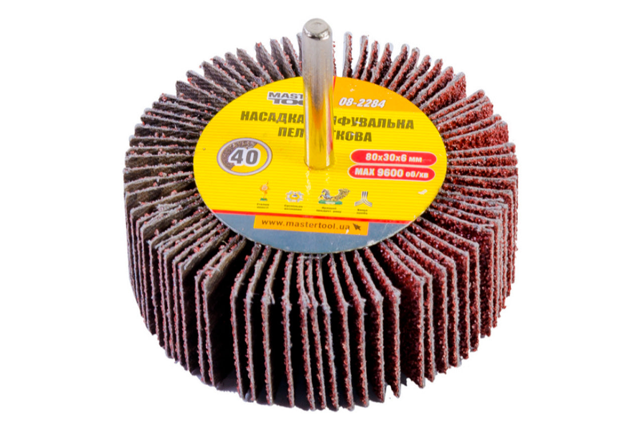 Круг лепестковый в оправке Mastertool - 80 х 30 мм Р40