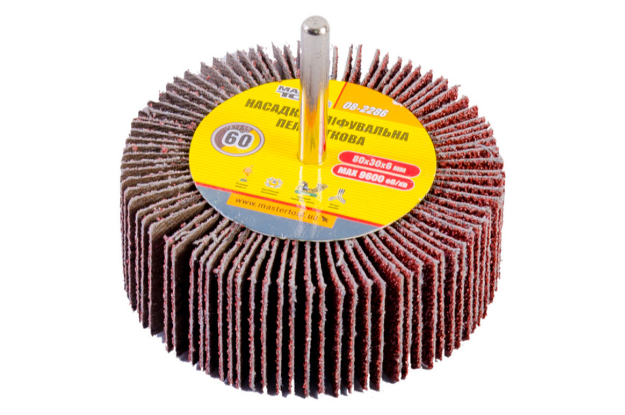 Круг лепестковый в оправке Mastertool - 80 х 30 мм Р60