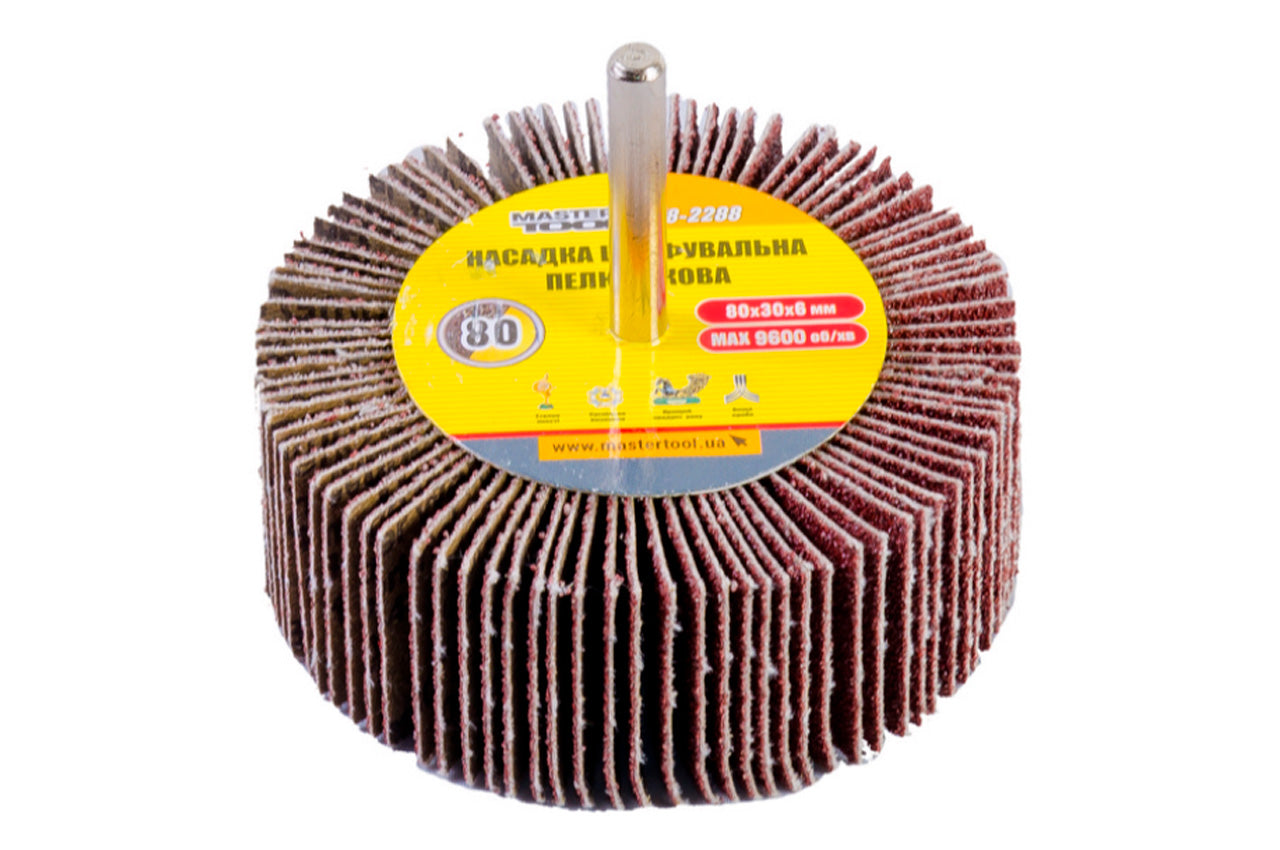 Круг лепестковый в оправке Mastertool - 80 х 30 мм Р80