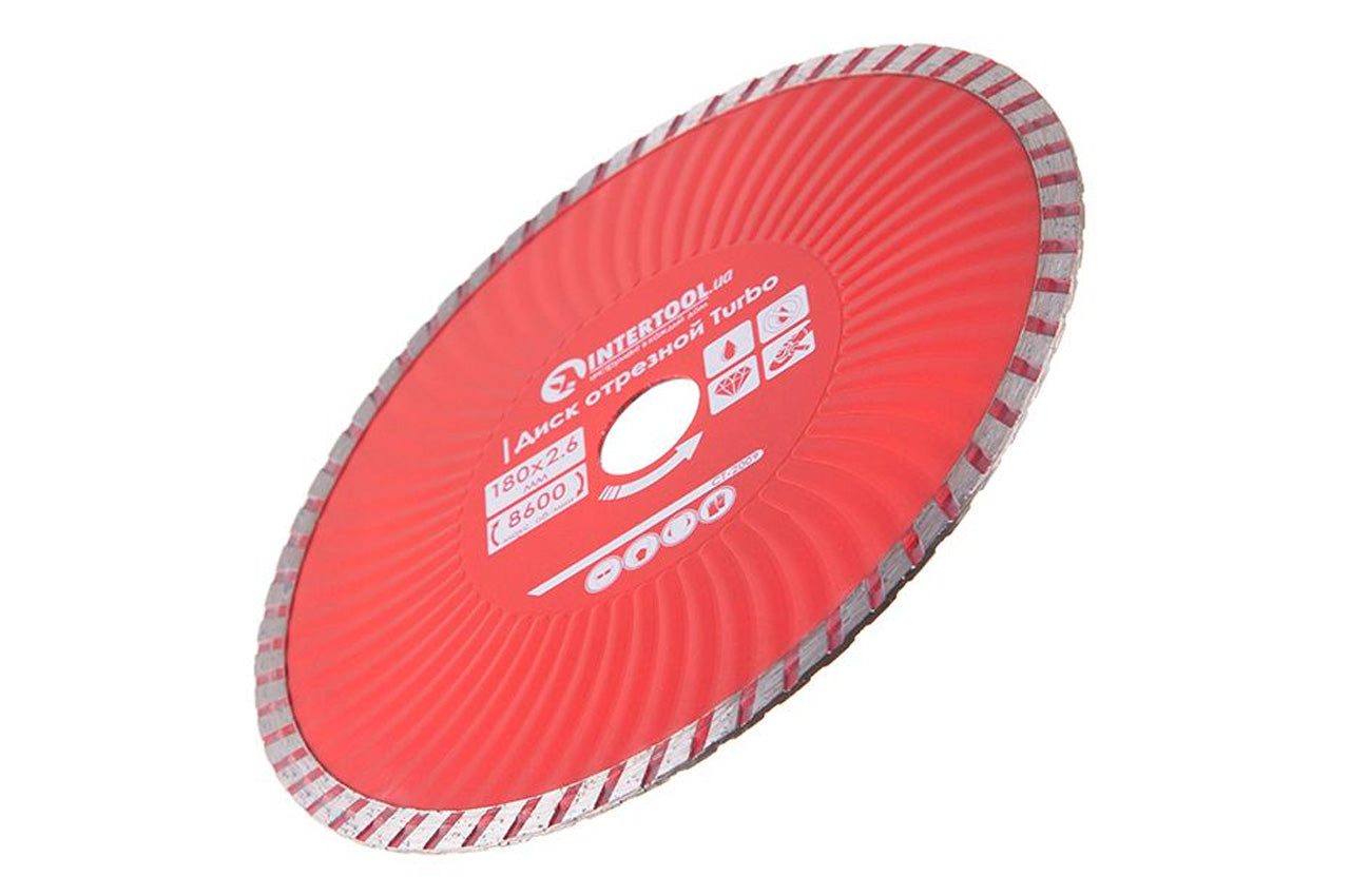 Диск алмазный Intertool - 180 мм турбоволна Pro
