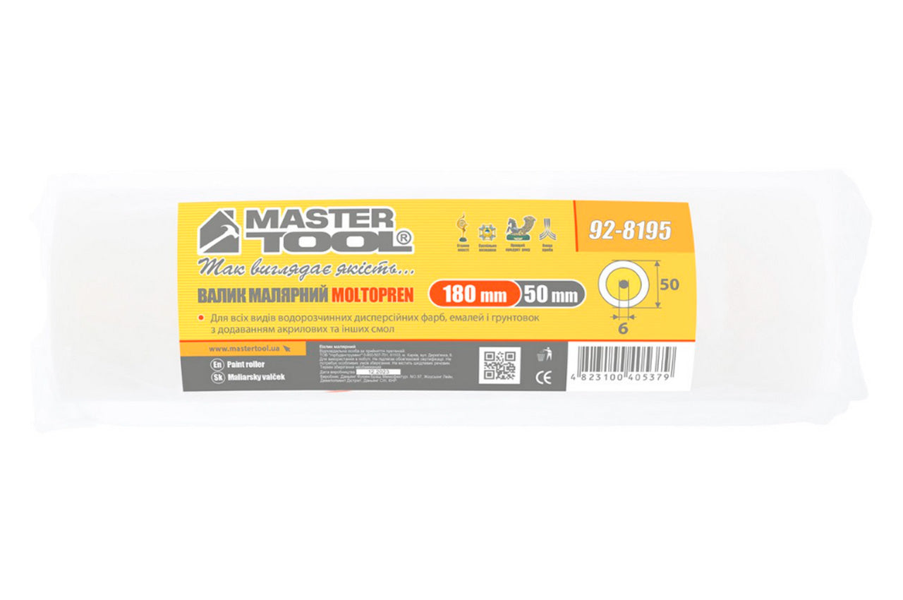 Валик мольтопрен Mastertool - 6 х 50 х 190 мм