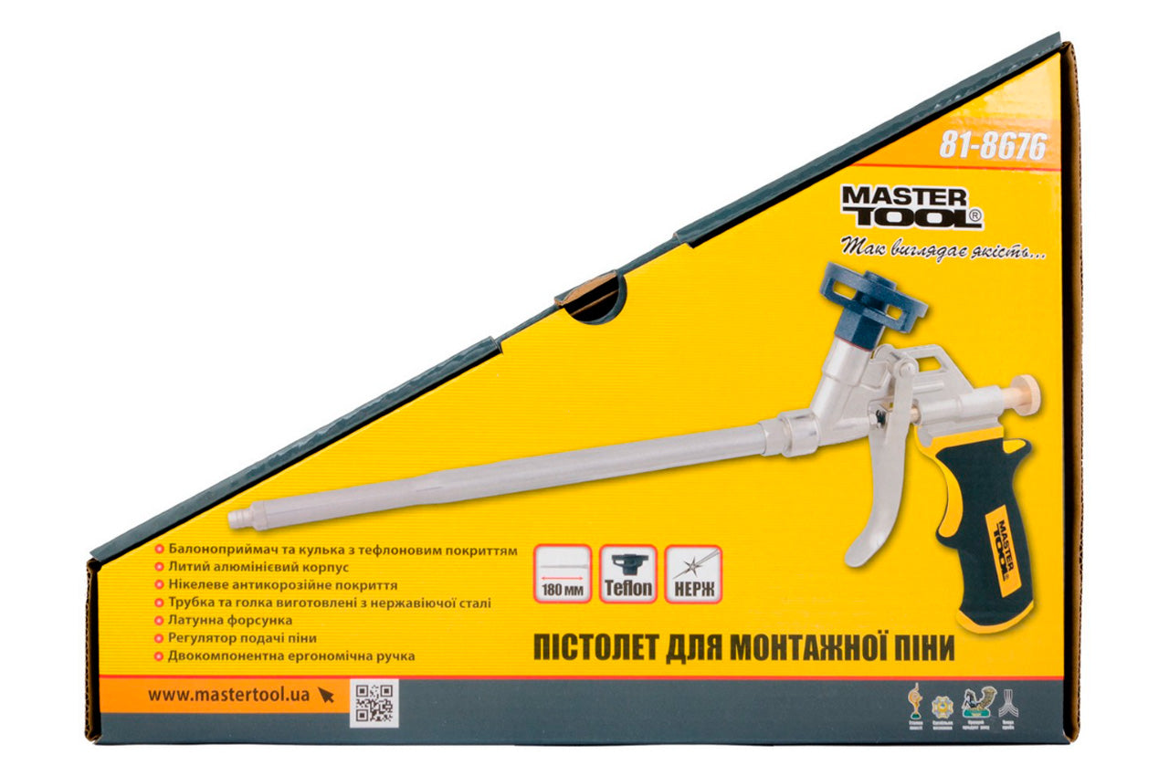 Пистолет для пены Mastertool - 330 мм тефлон держатель баллона, игла