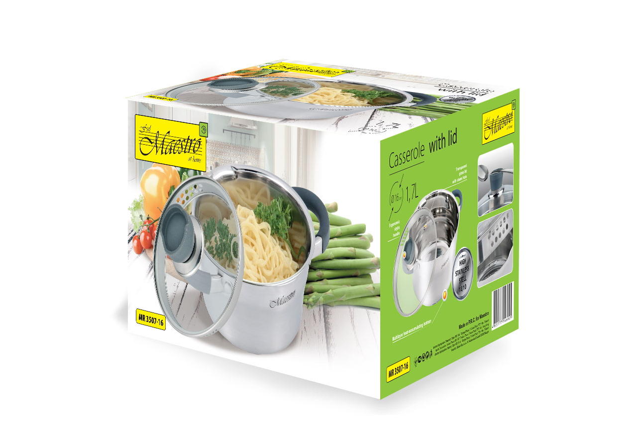 Кастрюля нержавеющая Maestro - 240 мм х 5,6 л MR-3507-24