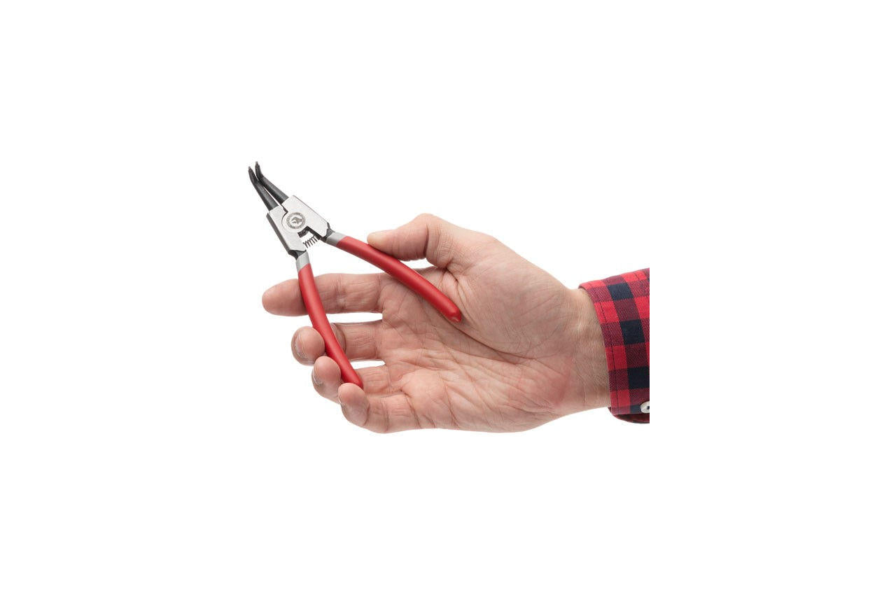 Щипцы для стопорных колец Intertool - 150 мм изогнутые-разжим