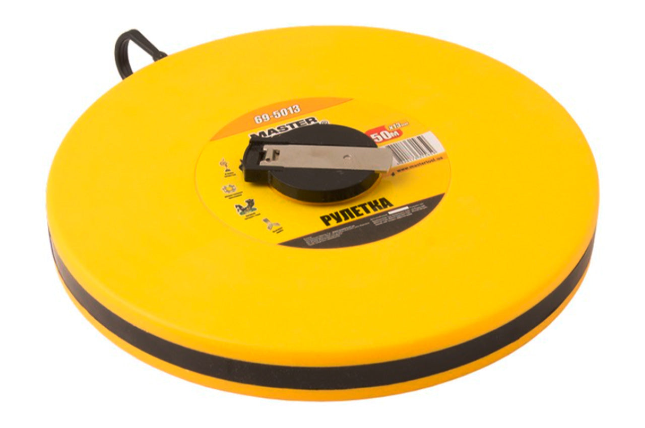 Рулетка Mastertool – 50 м x 13 мм бобина скловолокно