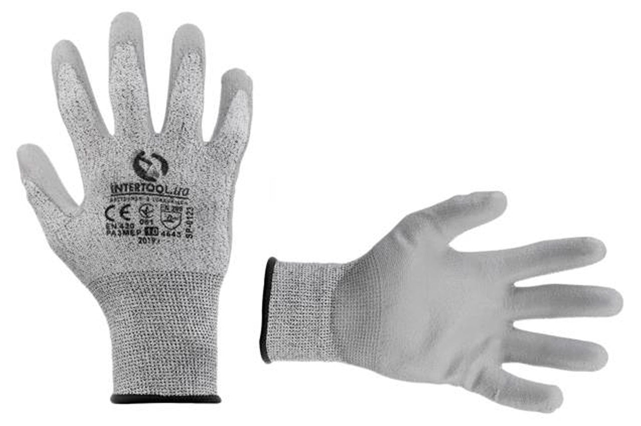 Перчатки Intertool - полиуретановая порезоустойчивая 10"
