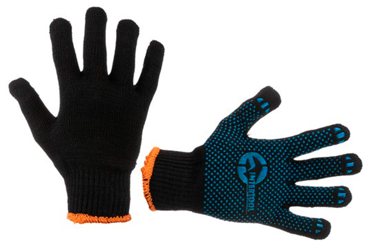 Перчатки Intertool - 70/30 с точкой 68г черные 10"