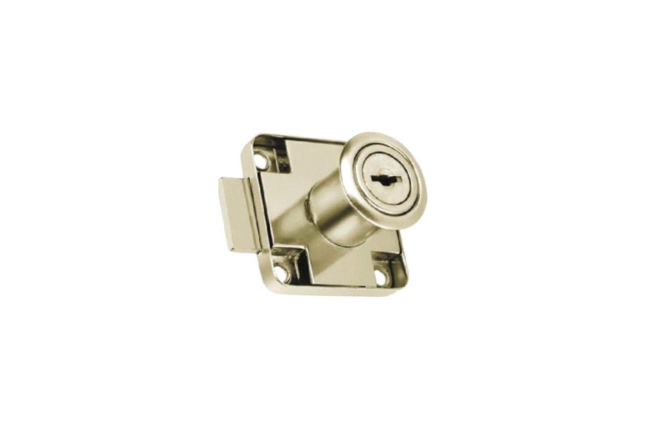 Замок мебельный FZB - прямой для ДСП 138 Nickel