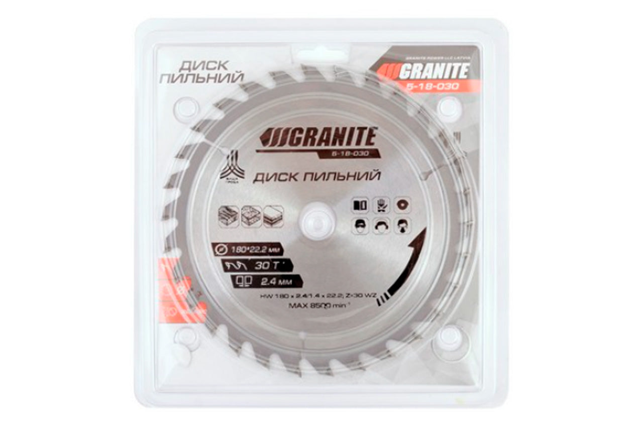 Диск пильный Granite - 180 x 30T x 22,2 мм (22,2-20)