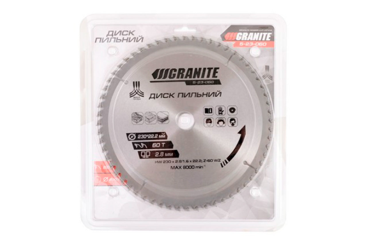 Диск пильный Granite - 230 x 60T x 22,2 мм
