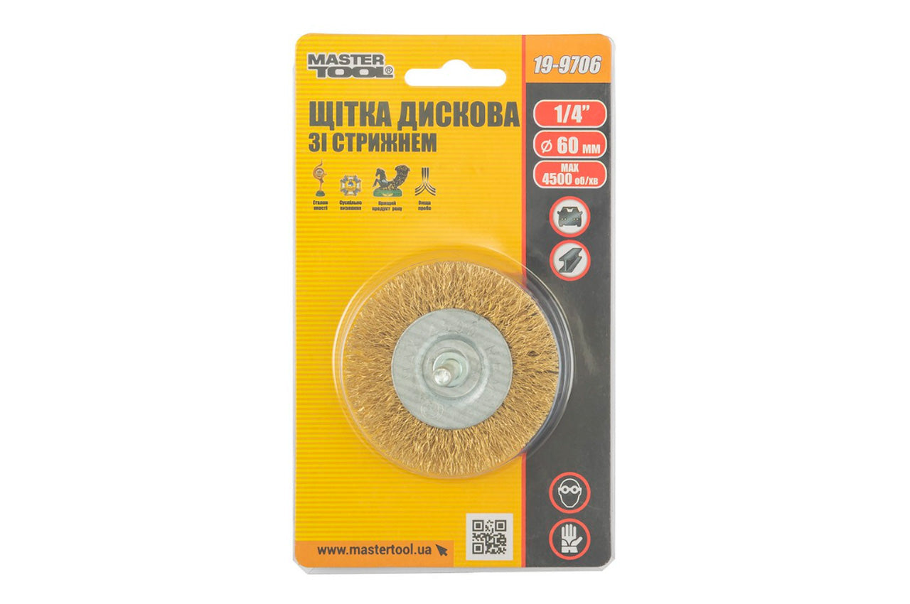Щетка дисковая на дрель Mastertool - 60 мм рифленая
