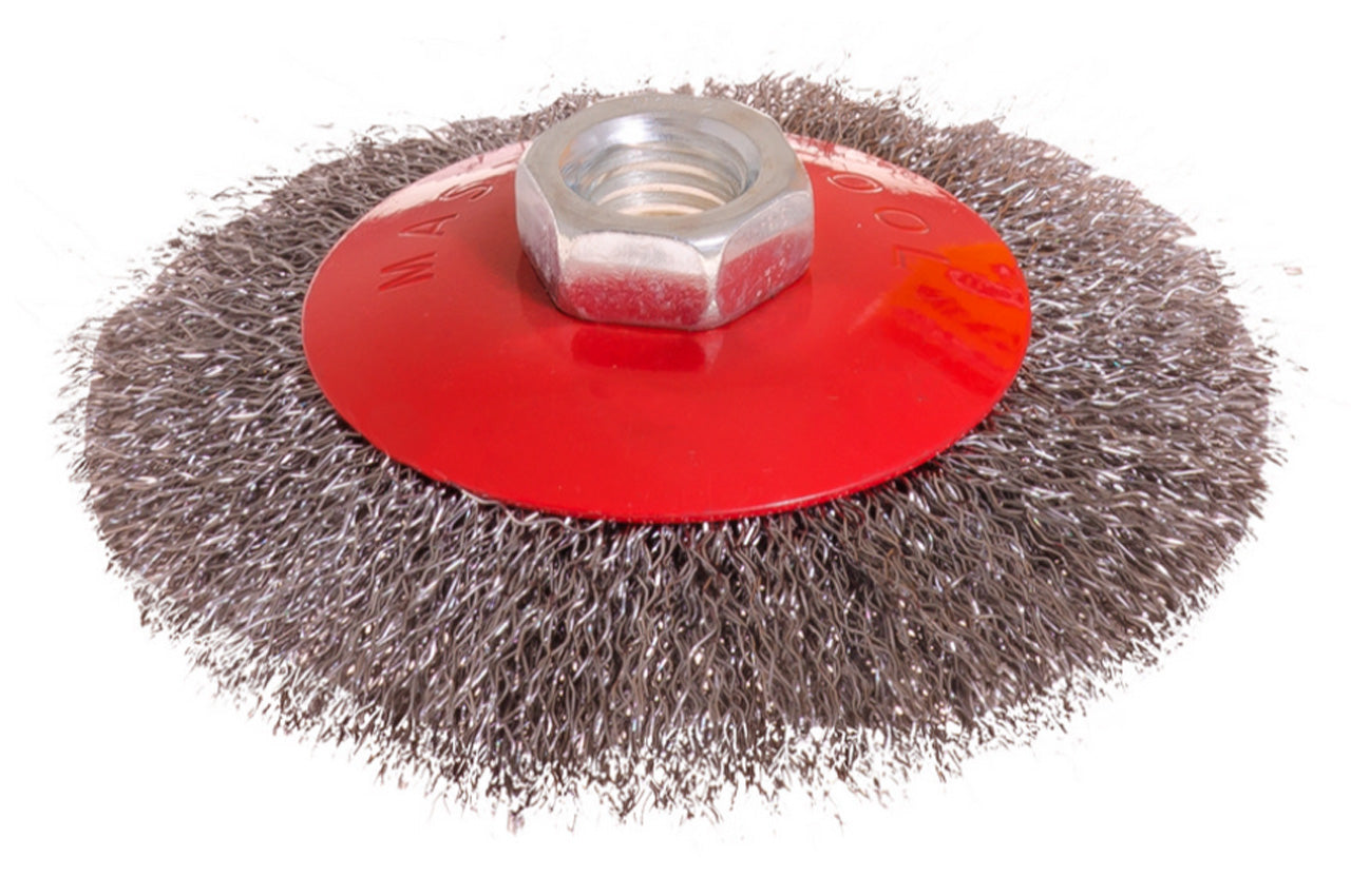 Щетка конусная Mastertool - 100 мм рифленая черная