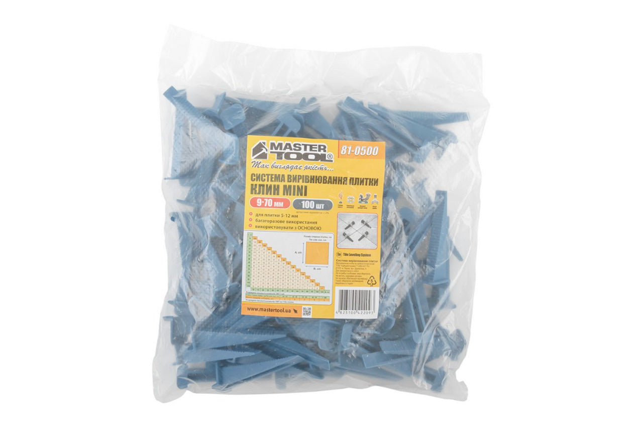 Клин для выравнивания полов Mastertool - 9 x 70 мм (100 шт.)