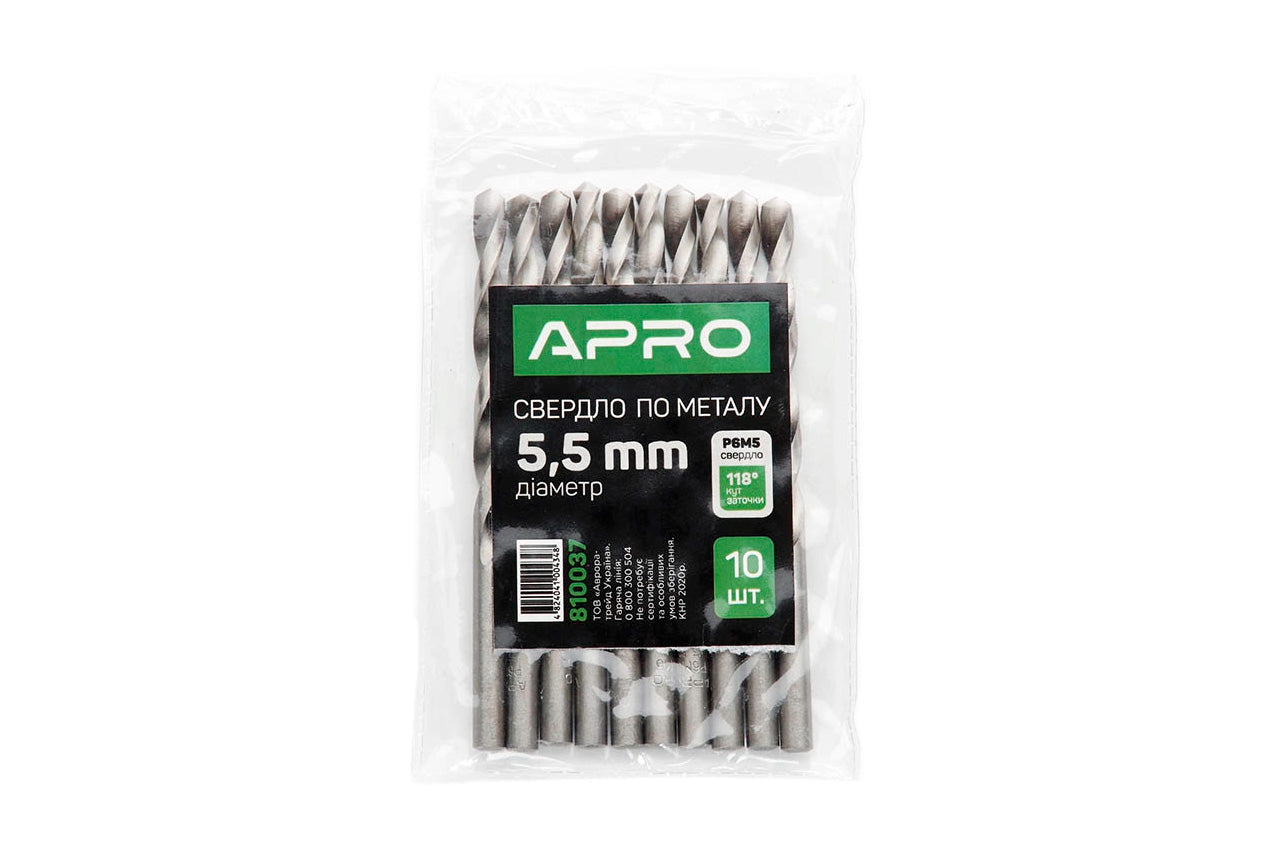 Сверло по металлу Apro - 5,8 мм Р6М5