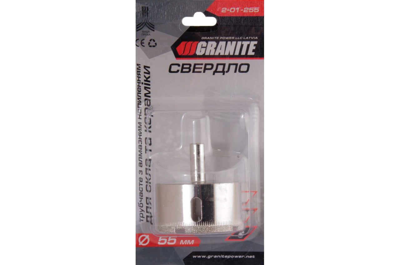 Сверло по стеклу и керамике трубчатое Granite - 55 мм