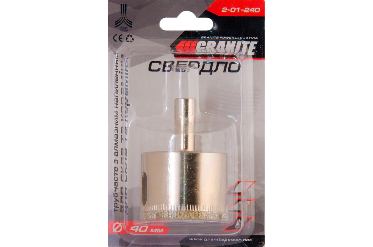 Сверло по стеклу и керамике трубчатое Granite - 40 мм