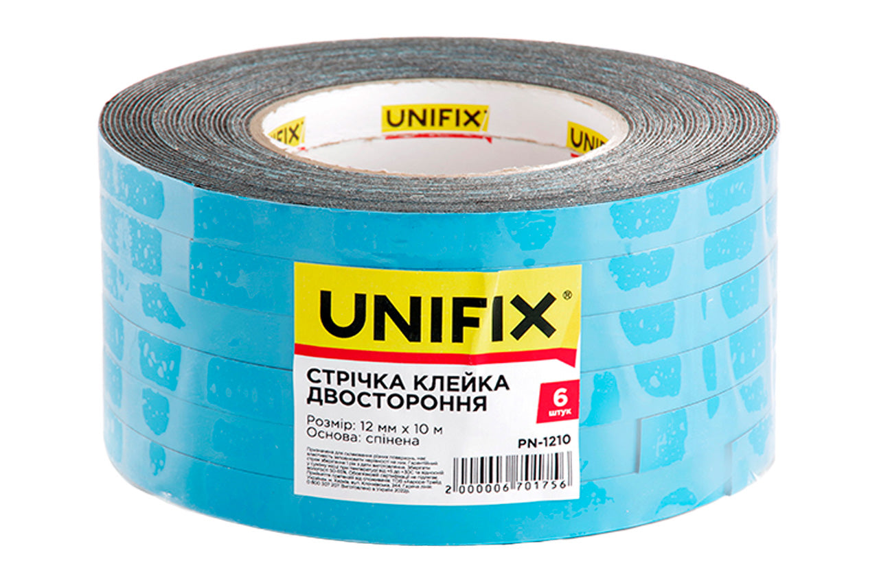 Скотч двухсторонний Unifix - 12 мм x 10 м вспененный