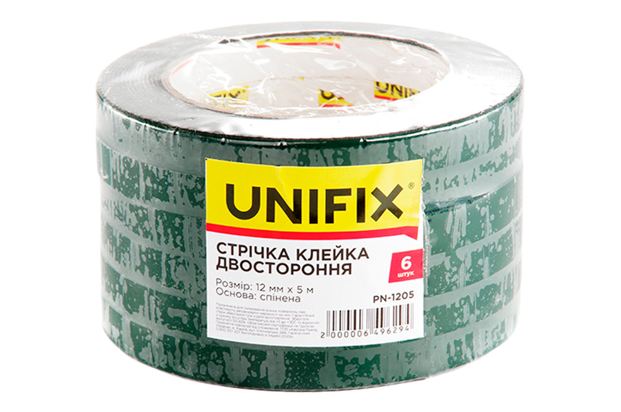 Скотч двухсторонний Unifix - 12 мм x 5 м вспененный