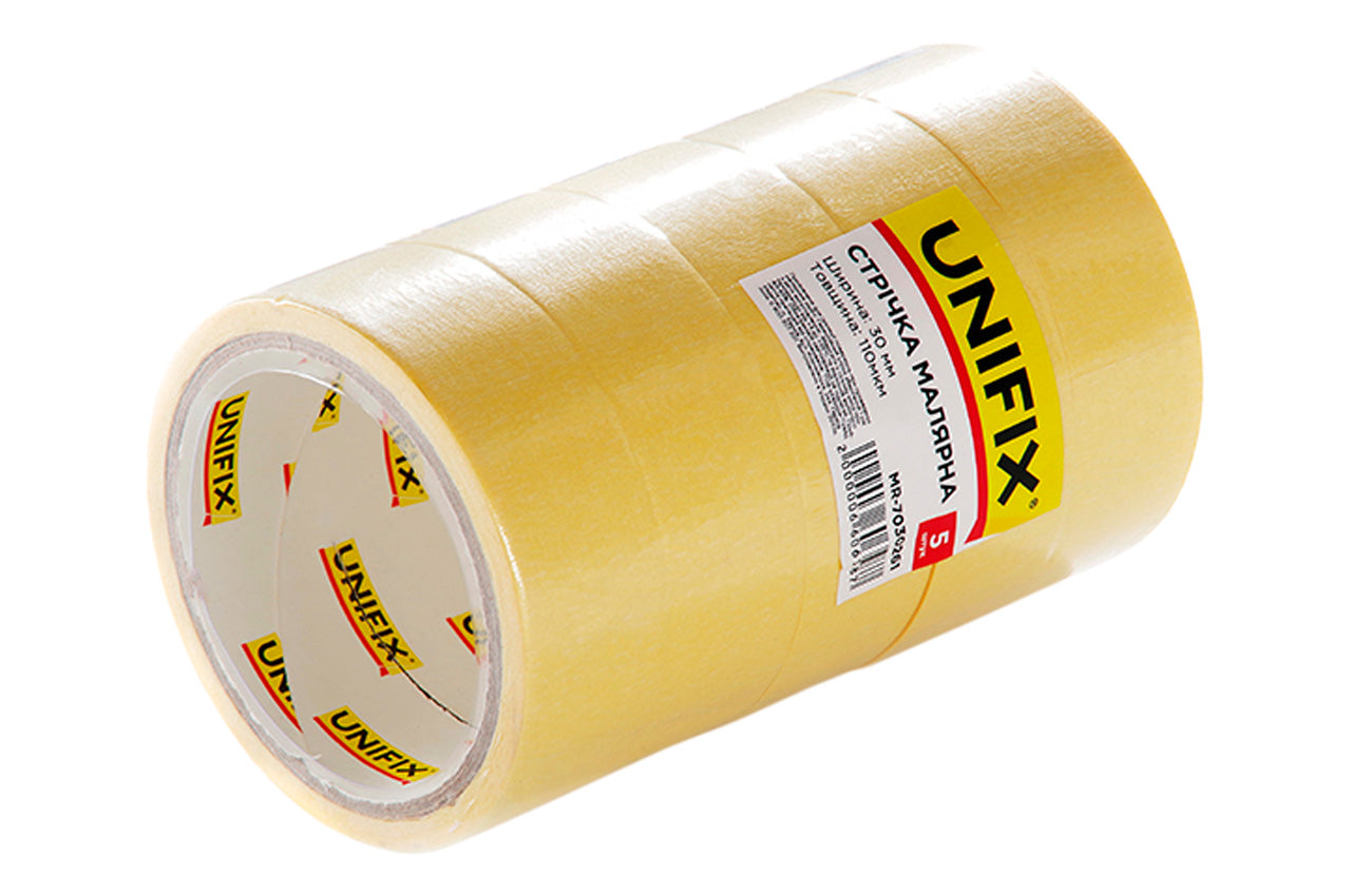 Лента малярная Unifix - 30 мм x 20 м желтая