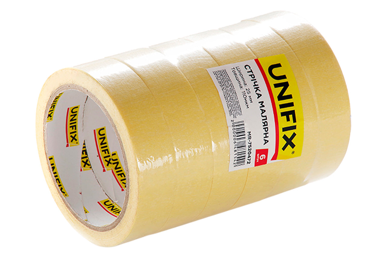 Лента малярная Unifix - 25 мм x 40 м желтая
