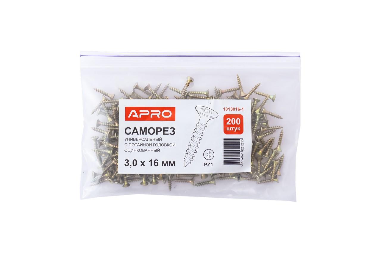 Саморез универсальный Apro - 3,0 x 16 мм (200 шт.)