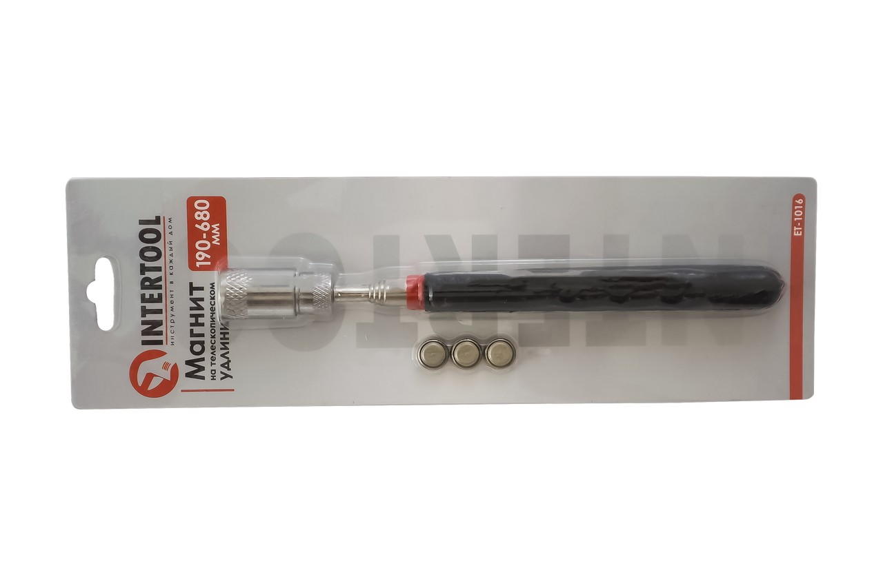 Захват магнитный Intertool - 190-680 мм с фонариком