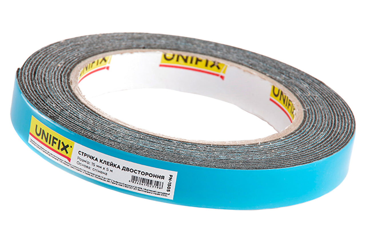 Скотч двухсторонний Unifix - 15 мм x 5 м вспененная