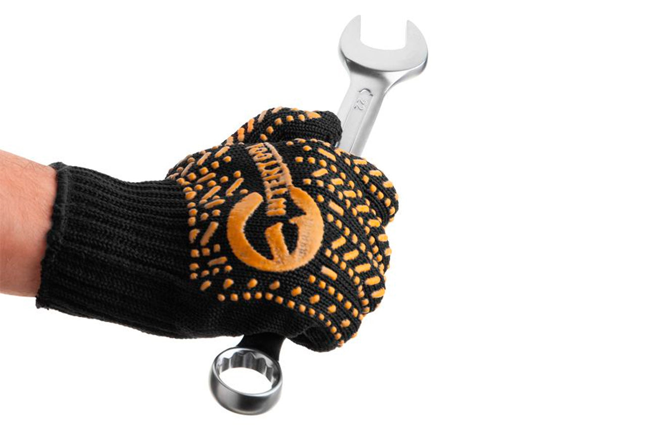 Перчатки Intertool - 60/40 с точкой 62г черные 10"