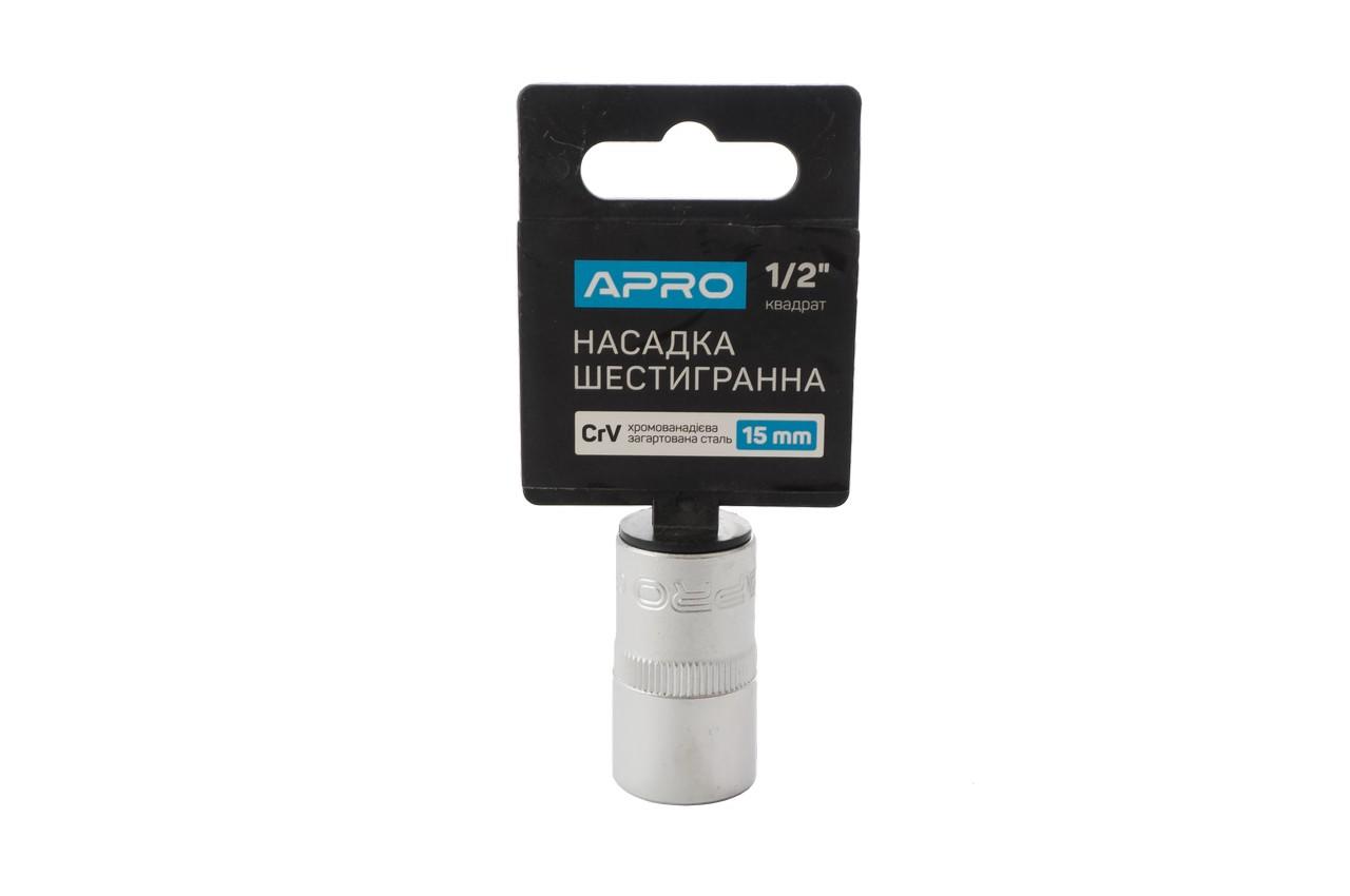 Головка шестигранная Apro - 15 мм x 1/2"