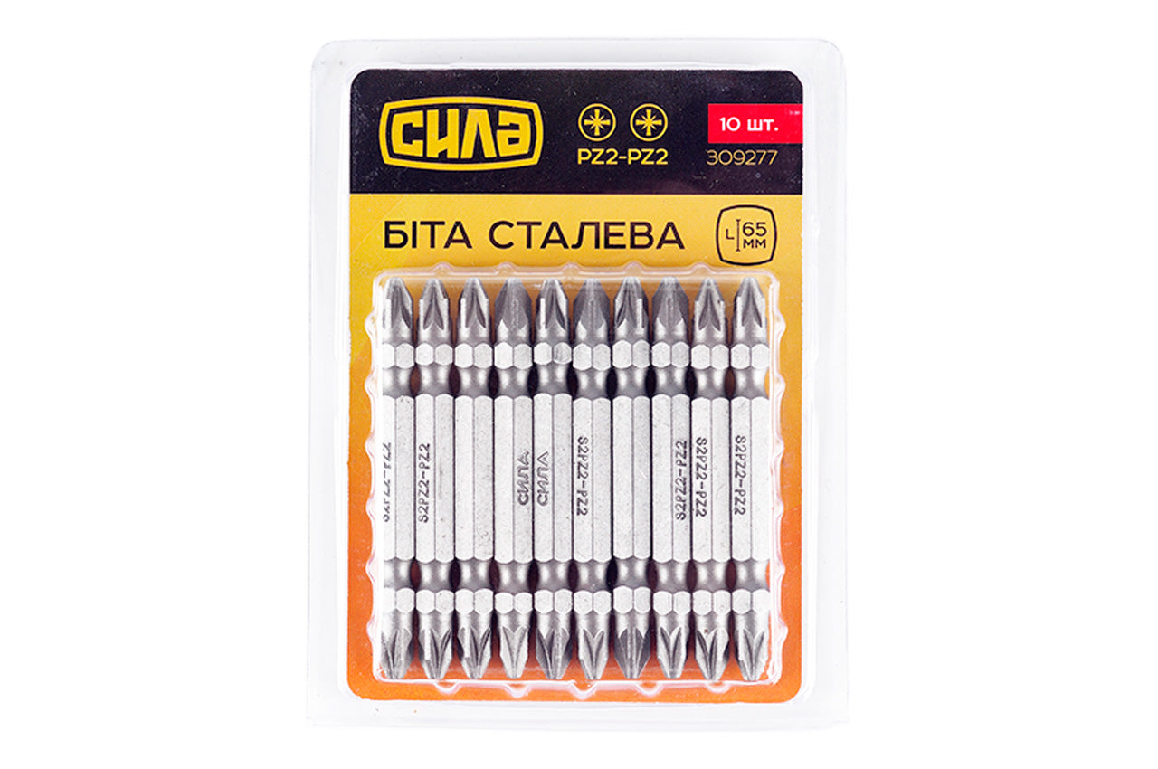 Бита Сила - PZ2 x PZ2 x 65 мм (10 шт.)