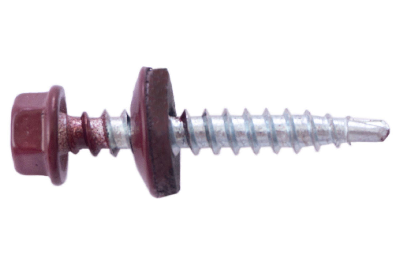 Саморез кровельный Apro - 4,8 x 35 мм RAL 3005 (50 шт.)