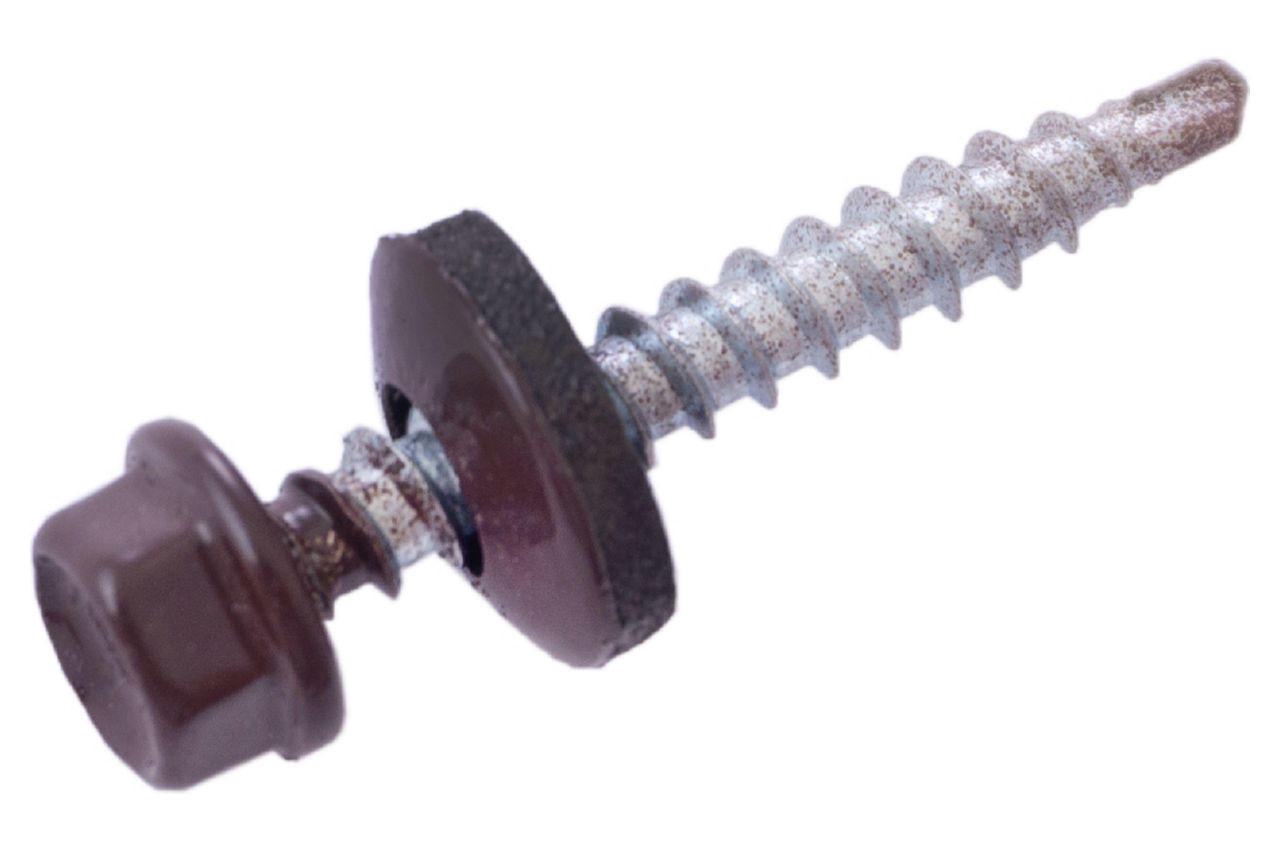 Саморез кровельный Apro - 4,8 x 35 мм RAL 8017 (50 шт.)