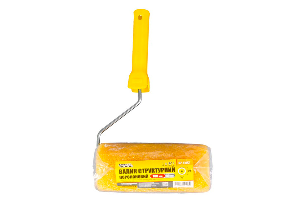 Валик структурный поролоновый Mastertool - 80 х 180 мм с ручкой
