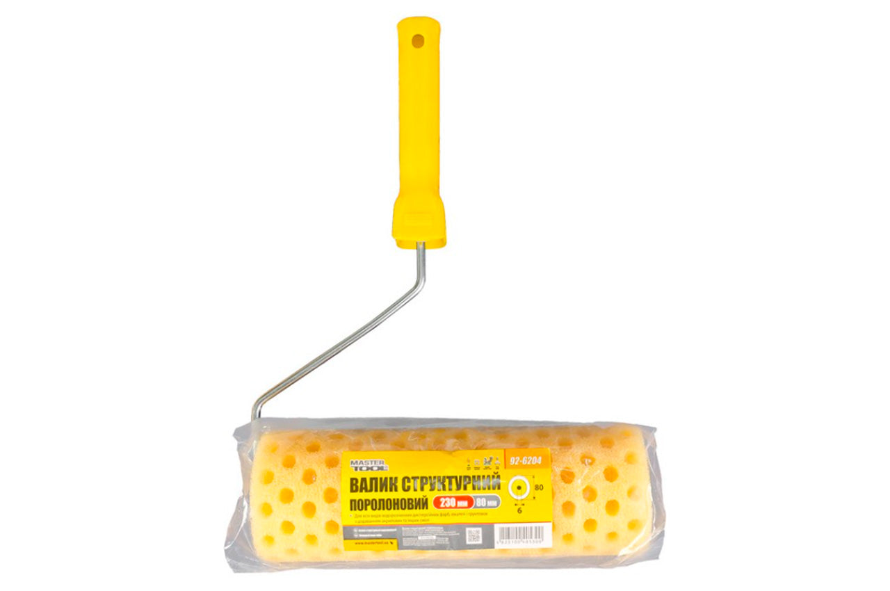Валик структурный поролоновый Mastertool - 80 х 230 мм горошек с ручкой