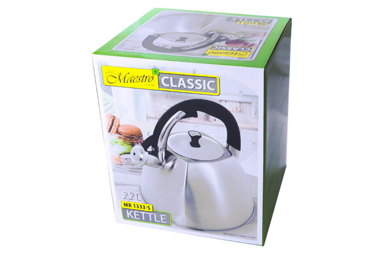 Чайник нержавеющий Maestro - 2,2 л MR-1333-S