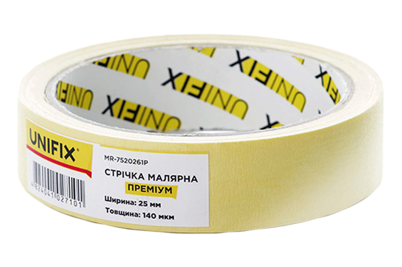 Лента малярная Unifix - 25 мм x 20 м премиум