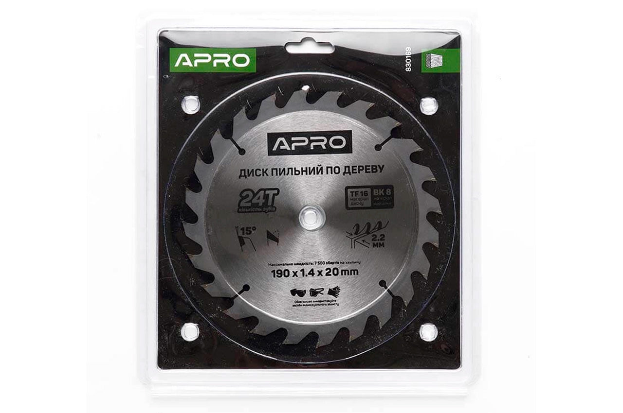 Диск пильный Apro - 190 x 22 мм x 24T